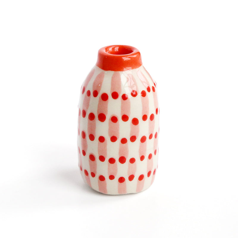 Mini Vase - Rayures roses