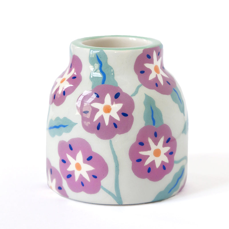 Petit vase "Fleurs Mauves"