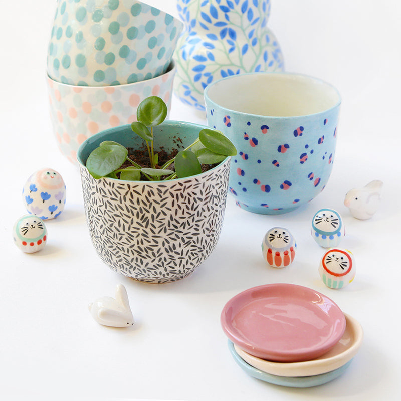 Pot "Carnaval" + coupelle assortie